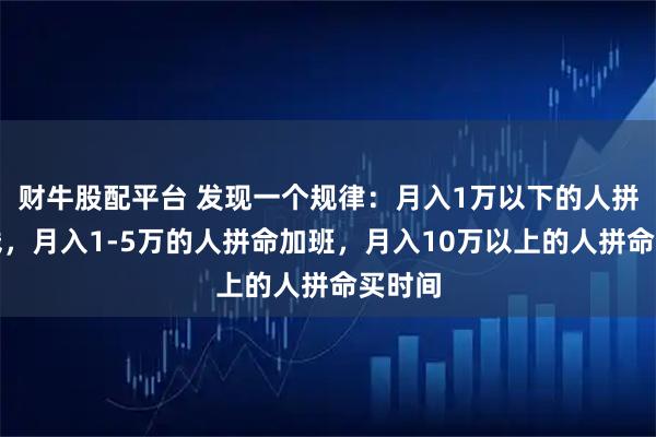 财牛股配平台 发现一个规律：月入1万以下的人拼命省钱，月入1-5万的人拼命加班，月入10万以上的人拼命买时间