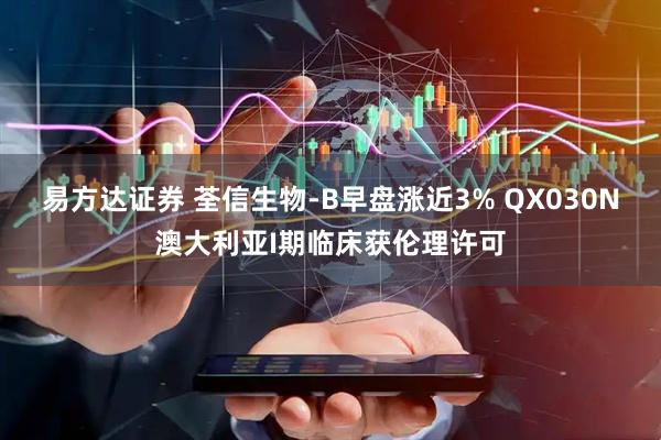 易方达证券 荃信生物-B早盘涨近3% QX030N澳大利亚I期临床获伦理许可
