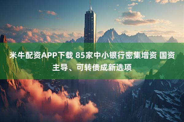 米牛配资APP下载 85家中小银行密集增资 国资主导、可转债成新选项